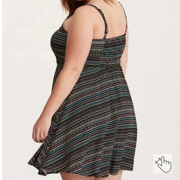 Torrid Mini Challis Sweetheart Dress colorful, sexy summer 90s coastal plus size - Picture 2 of 15
